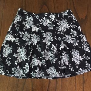Bethany Mota Black Floral Skirt